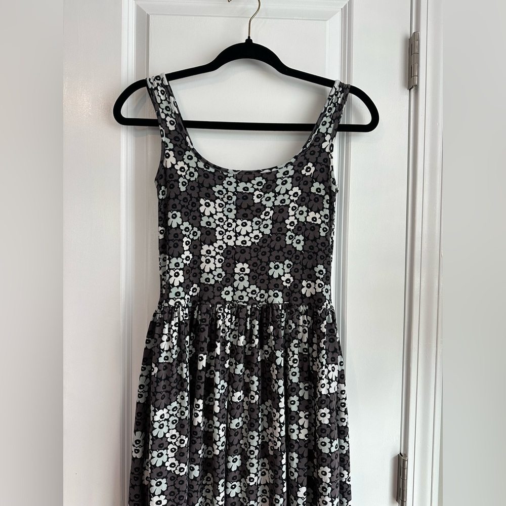 Anthropologie Black and White Floral Midi Dress - Picture 3 of 10